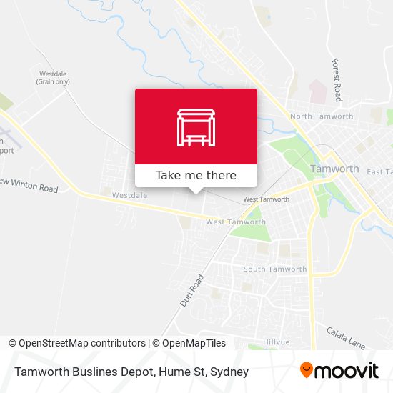 Tamworth Buslines Depot, Hume St map