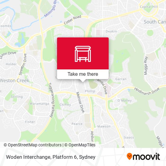 Woden Interchange, Platform 6 map