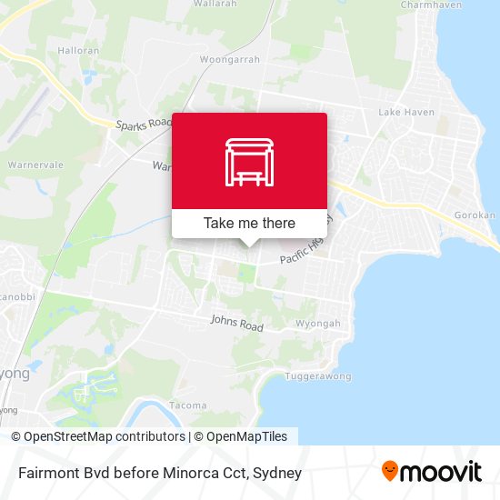 Fairmont Bvd before Minorca Cct map