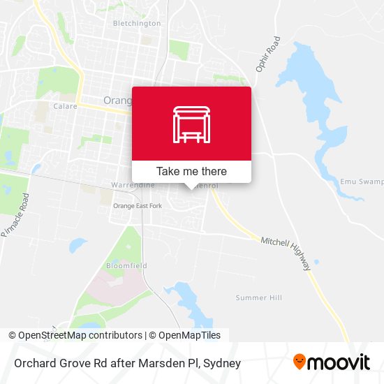 Orchard Grove Rd after Marsden Pl map