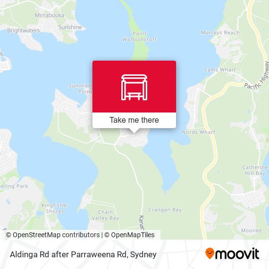 Aldinga Rd after Parraweena Rd map