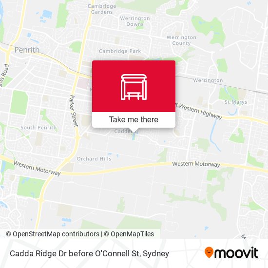 Cadda Ridge Dr before O'Connell St map