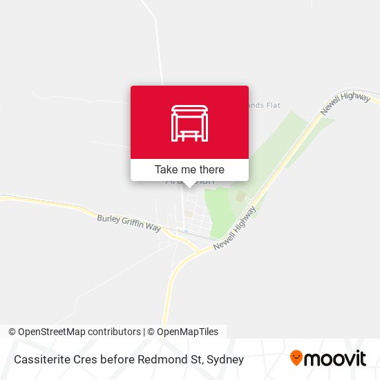 Cassiterite Cres before Redmond St map