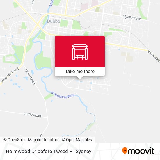 Holmwood Dr before Tweed Pl map