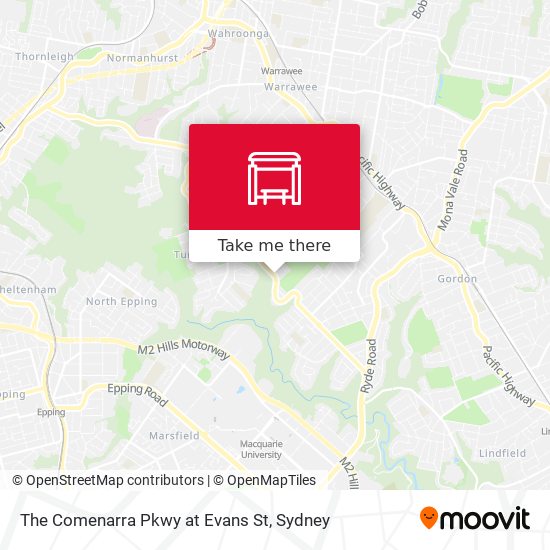 The Comenarra Pkwy at Evans St map