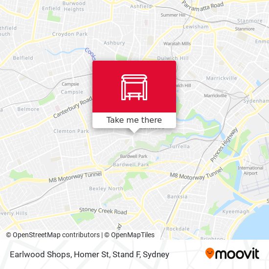 Mapa Earlwood Shops, Homer St, Stand F