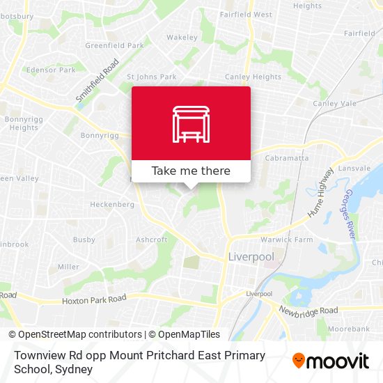 Townview Rd opp Mount Pritchard East Primary School map