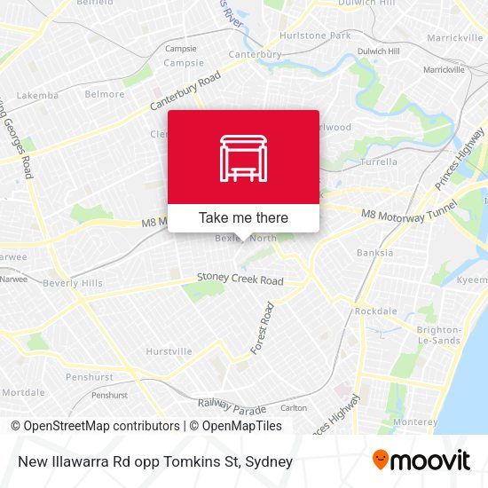 New Illawarra Rd opp Tomkins St map
