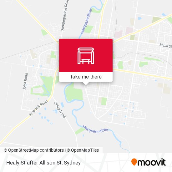 Healy St after Allison St map