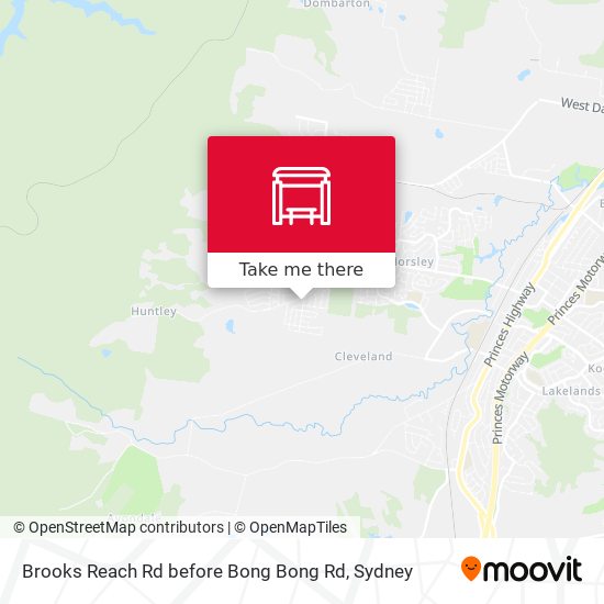 Brooks Reach Rd before Bong Bong Rd map