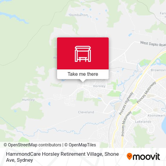 HammondCare Horsley Retirement Village, Shone Ave map