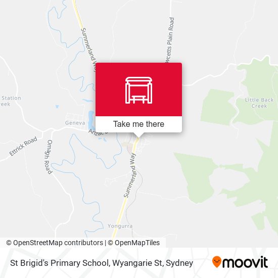 Mapa St Brigid's Primary School, Wyangarie St