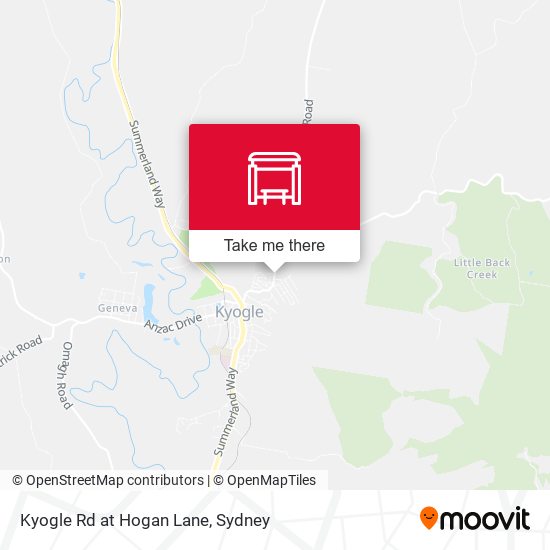 Kyogle Rd at Hogan Lane map