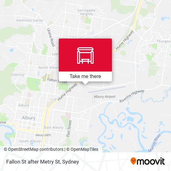 Fallon St after Metry St map