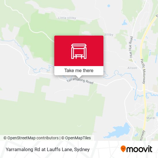 Yarramalong Rd at Lauffs Lane map