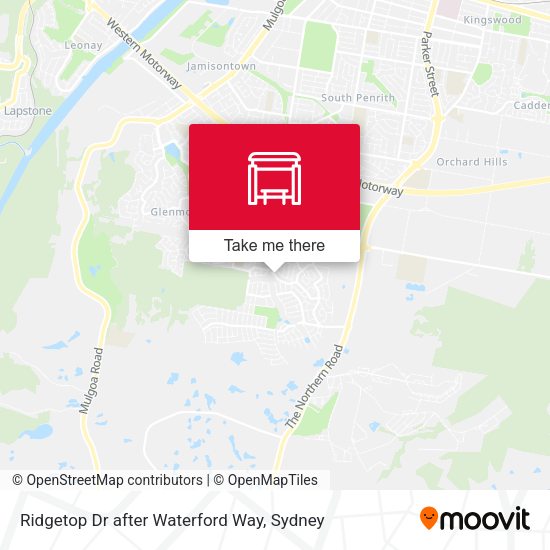Ridgetop Dr after Waterford Way map