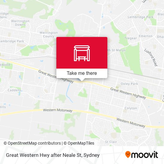 Great Western Hwy after Neale St map
