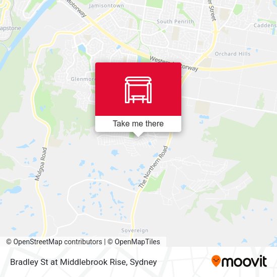 Bradley St at Middlebrook Rise map