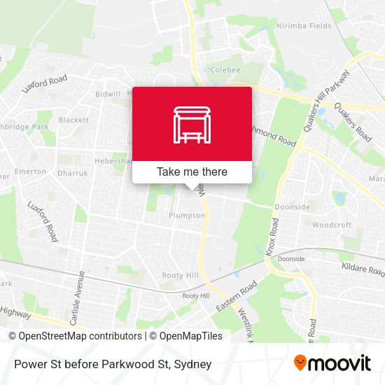 Power St before Parkwood St map