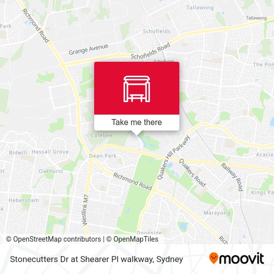 Stonecutters Dr at Shearer Pl walkway map