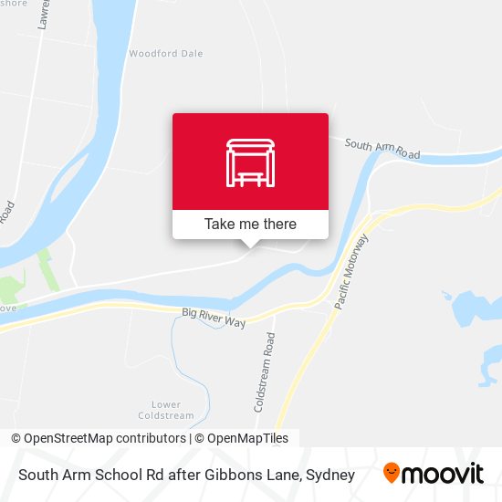 South Arm School Rd after Gibbons Lane map