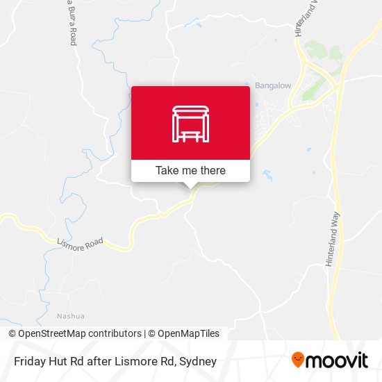 Friday Hut Rd after Lismore Rd map
