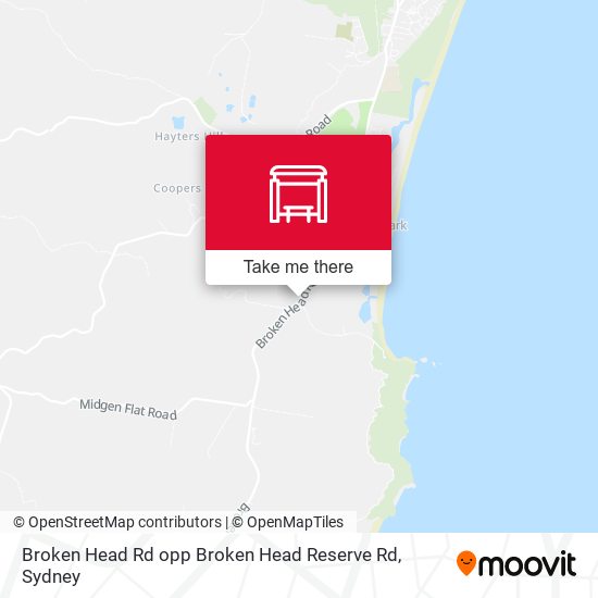 Broken Head Rd opp Broken Head Reserve Rd map