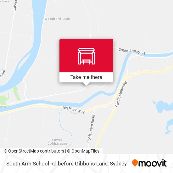 South Arm School Rd before Gibbons Lane map