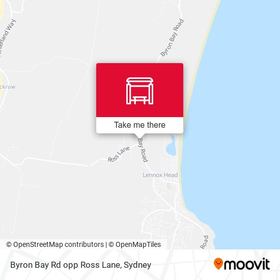 Byron Bay Rd opp Ross Lane map