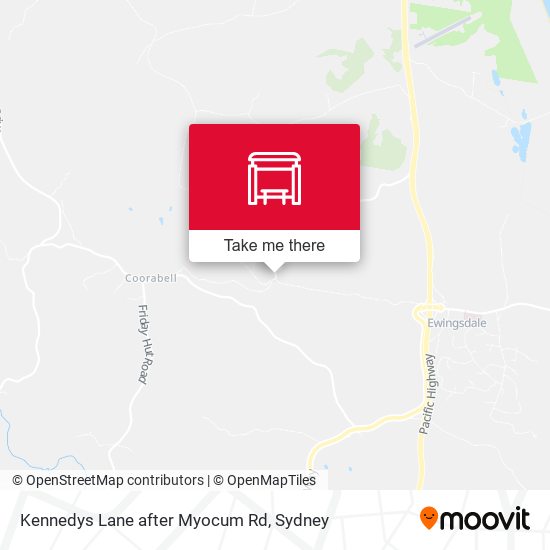 Kennedys Lane after Myocum Rd map