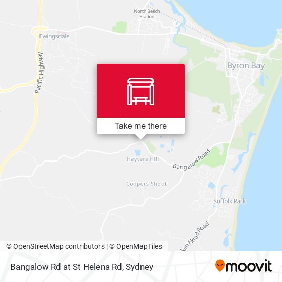 Bangalow Rd at St Helena Rd map
