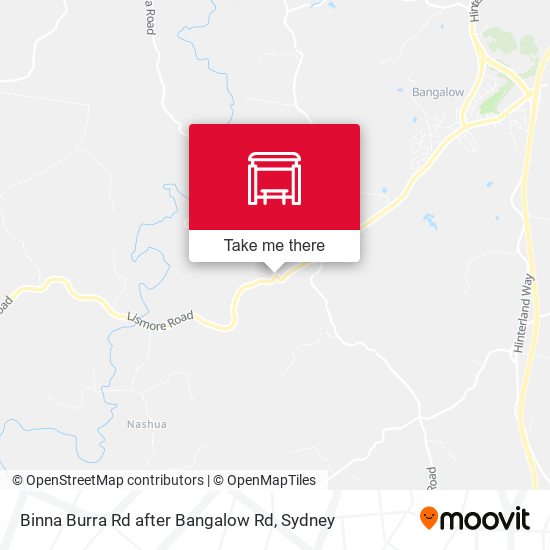 Binna Burra Rd after Bangalow Rd map