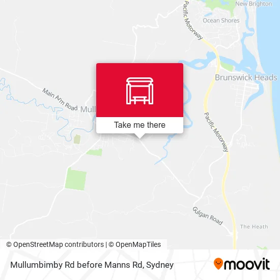 Mullumbimby Rd before Manns Rd map