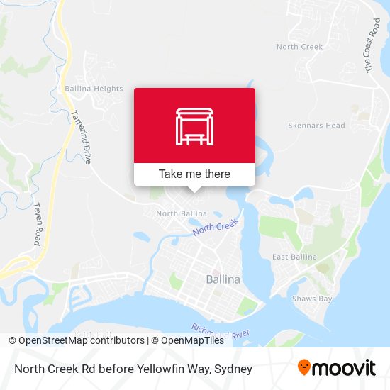 North Creek Rd before Yellowfin Way map