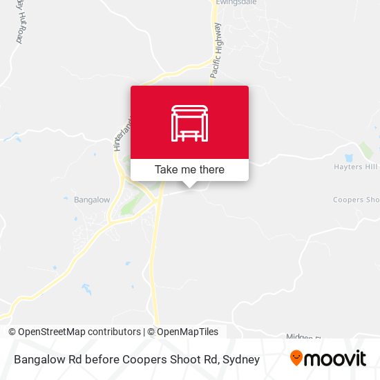 Bangalow Rd before Coopers Shoot Rd map