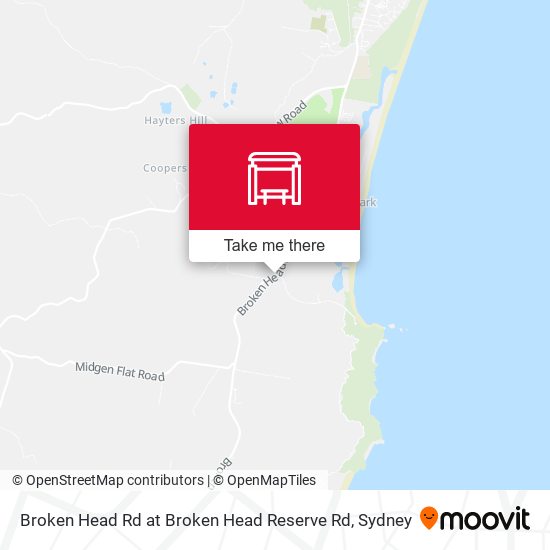 Broken Head Rd at Broken Head Reserve Rd map