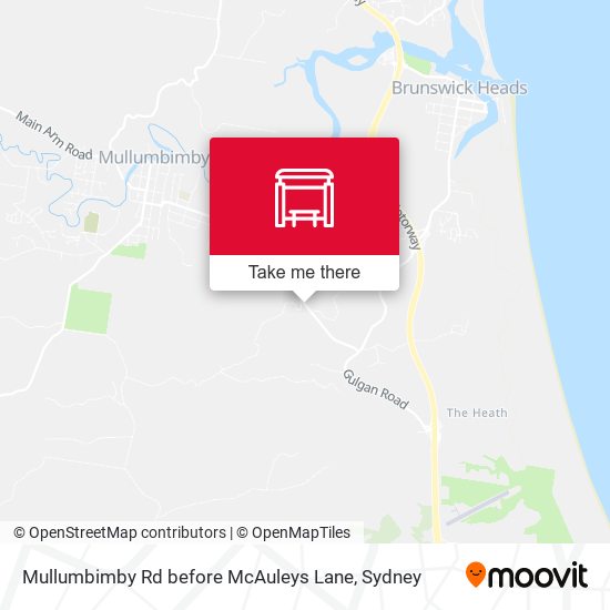 Mullumbimby Rd before McAuleys Lane map