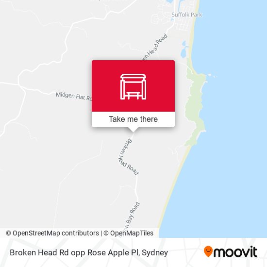 Broken Head Rd opp Rose Apple Pl map