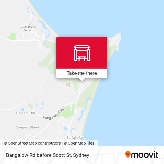 Bangalow Rd before Scott St map