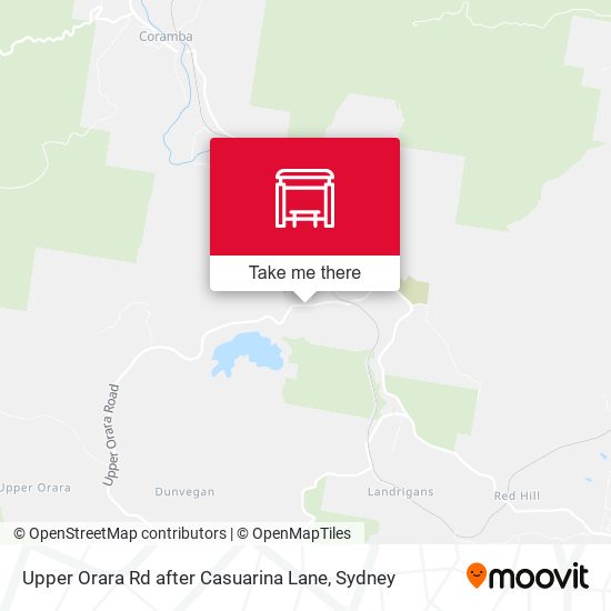 Upper Orara Rd after Casuarina Lane map