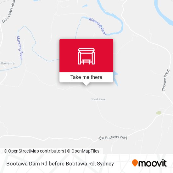 Bootawa Dam Rd before Bootawa Rd map