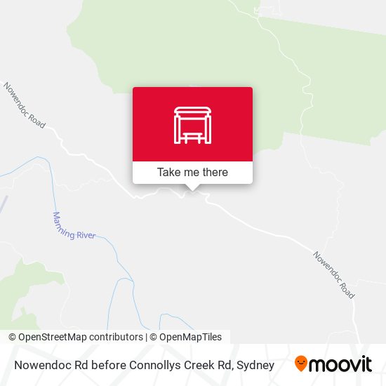 Nowendoc Rd before Connollys Creek Rd map