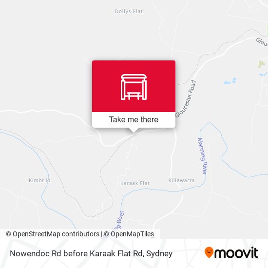 Nowendoc Rd before Karaak Flat Rd map