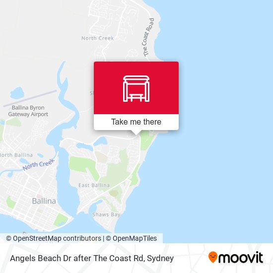 Angels Beach Dr after The Coast Rd map