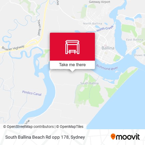 South Ballina Beach Rd opp 178 map