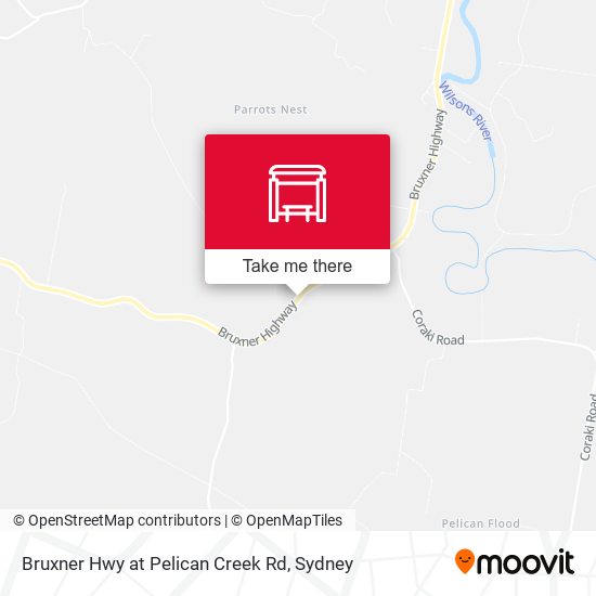 Bruxner Hwy at Pelican Creek Rd map