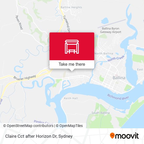 Claire Cct after Horizon Dr map