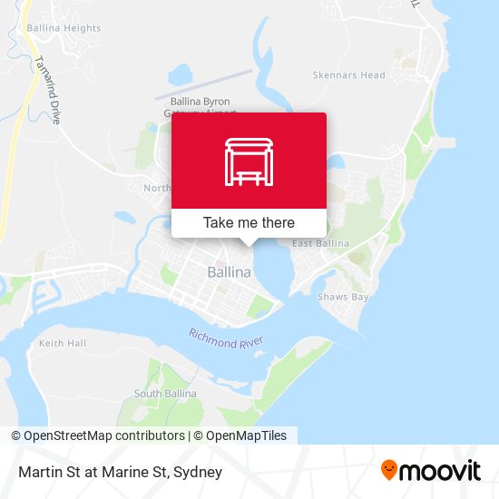 Martin St at Marine St map