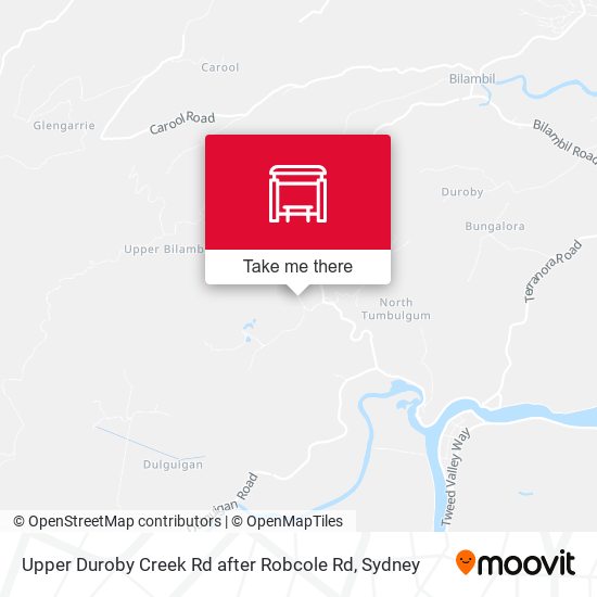Upper Duroby Creek Rd after Robcole Rd map