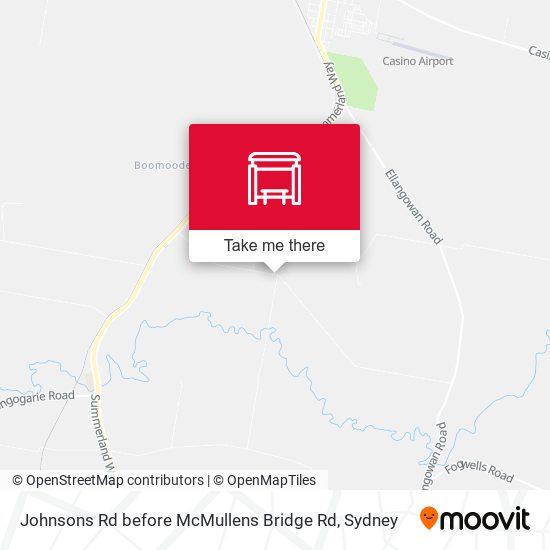 Johnsons Rd before McMullens Bridge Rd map